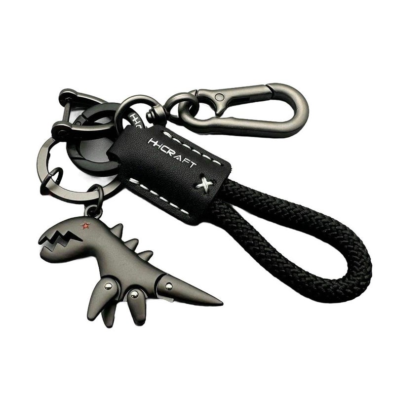 Cute Cartoon Dinosaur Keychain for Girls, Car Keychain, Leather Cord, Key Ring, Backpack Charm
